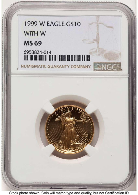 Bullionshark 1999-W $10 Proof 1/4 oz American Gold Eagle Coin NGC PF69 UCAM - Unfinished  Dies - HAT769127024 