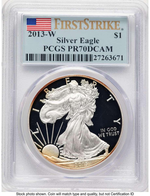 Bullionshark 2013-W S$1 Proof American Silver Eagle Coin PCGS PR70 DCAM - HAT789018011 