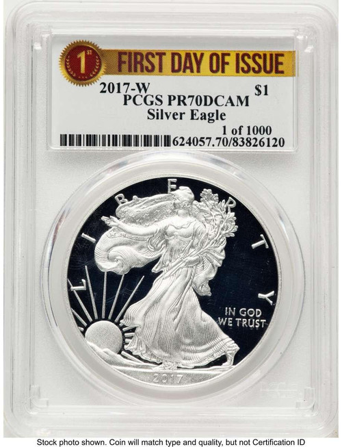 Bullionshark 2017-W S$1 Proof American Silver Eagle Coin PCGS PR70 DCAM - HAT789018018 