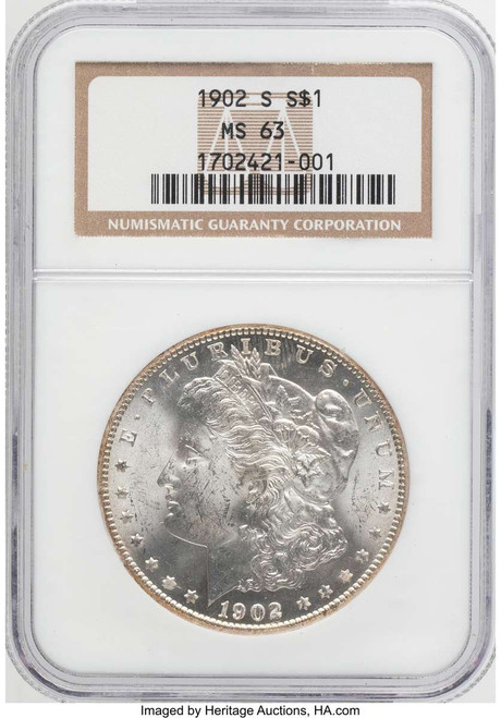 1902-S S$1 Morgan Silver Dollar Coin NGC MS63 coin front image