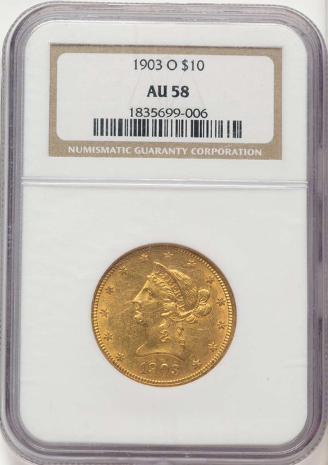 1903-O $10 Liberty Gold Eagle Coin NGC AU58 coin front image