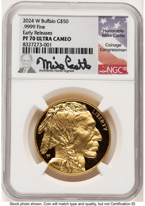 2024-W G$50 Proof 1 oz American Gold Buffalo Coin NGC PF70 UCAM coin front image