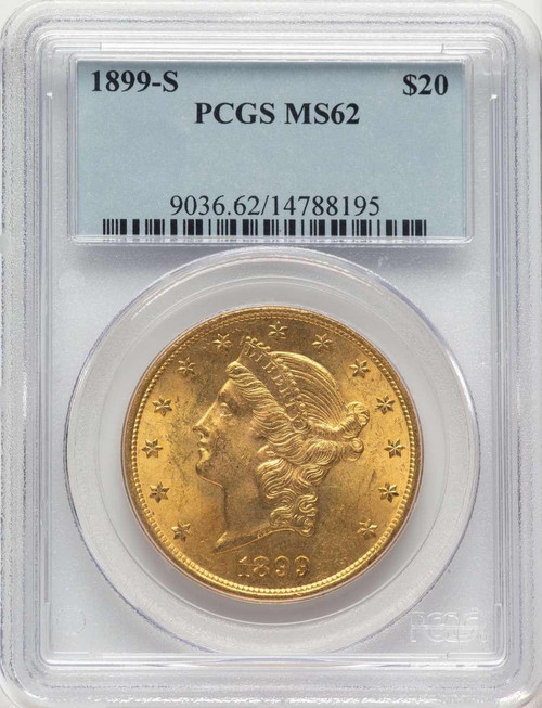 Bullionshark 1899-S $20 Liberty Gold Double Eagle PCGS MS62 - HAT788163002 