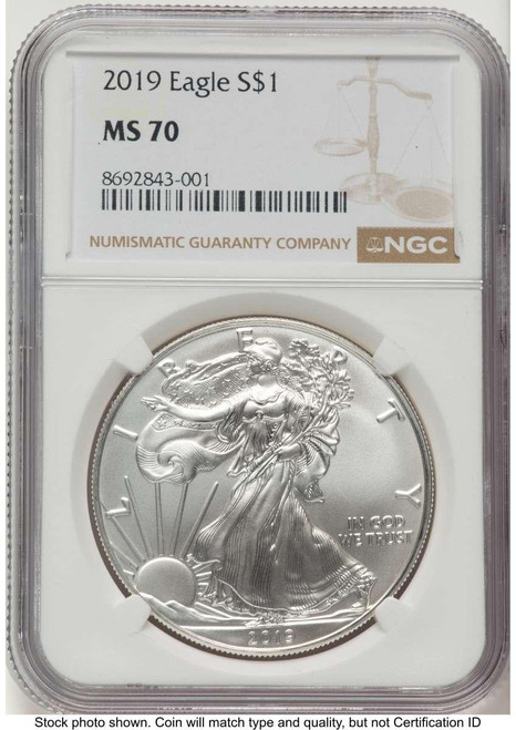 Bullionshark 2019 S$1 American Silver Eagle Coin NGC MS70 - HAT521587035 