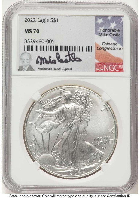 Bullionshark 2022 S$1 American Silver Eagle Coin NGC MS70 - HAT773254048 