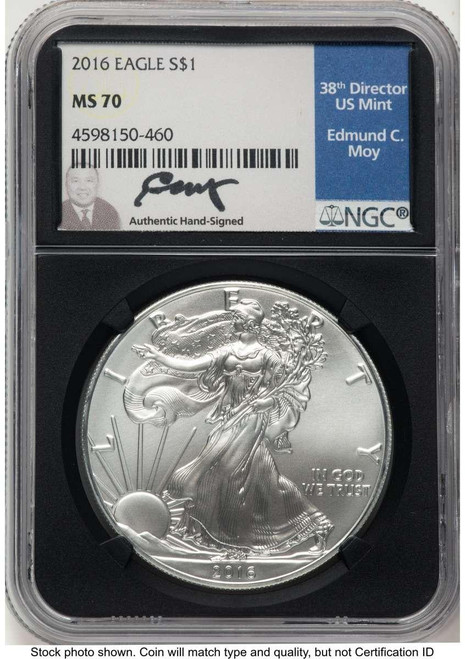 Bullionshark 2016 S$1 American Silver Eagle Coin NGC MS70 - 30th Anniversary - HAT517569030 