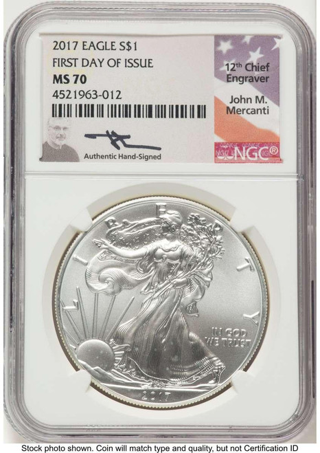 Bullionshark 2017 S$1 American Silver Eagle Coin NGC MS70 - HAT775461044 