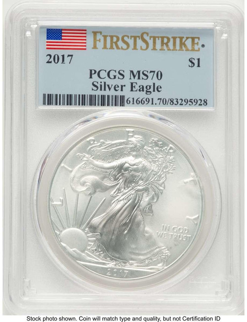 Bullionshark 2017 S$1 American Silver Eagle Coin PCGS MS70 - First Strike - HAT774943047 