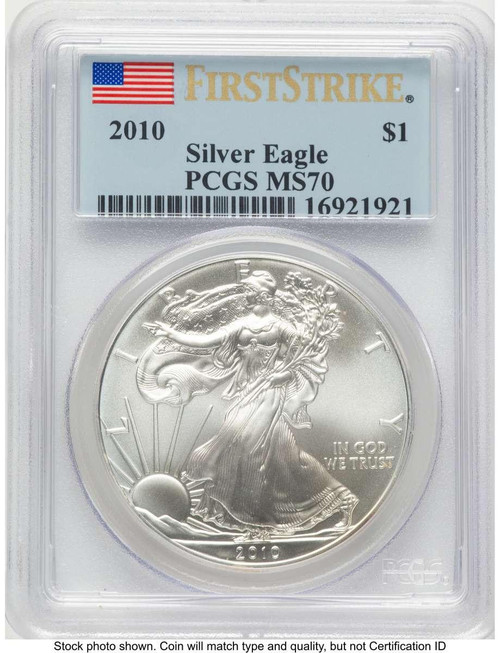 Bullionshark 2010 S$1 American Silver Eagle Coin PCGS MS70 - First Strike - HAT506806017 