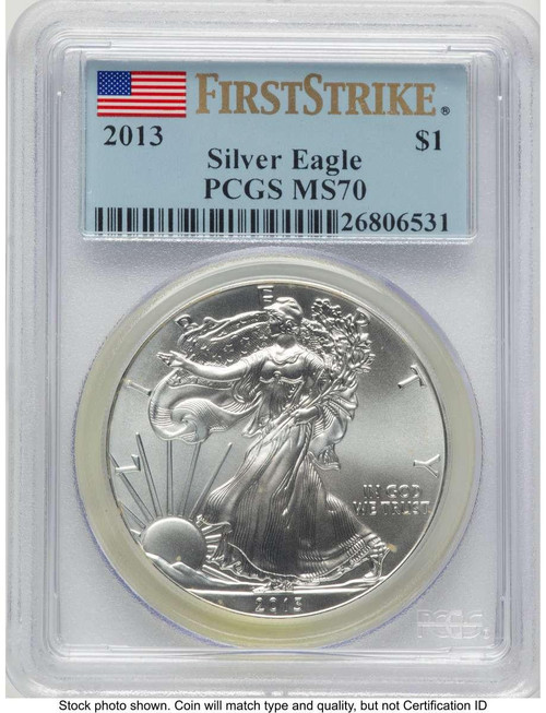 Bullionshark 2013 S$1 American Silver Eagle Coin PCGS MS70 - First Strike - HAT506806015 