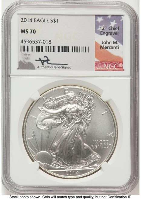 Bullionshark 2014 S$1 American Silver Eagle Coin NGC MS70 - HAT773359030 