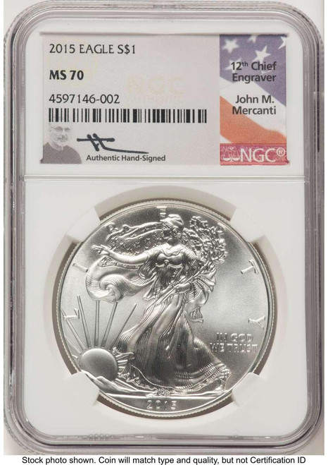 Bullionshark 2015 S$1 American Silver Eagle Coin NGC MS70 - HAT773359031 