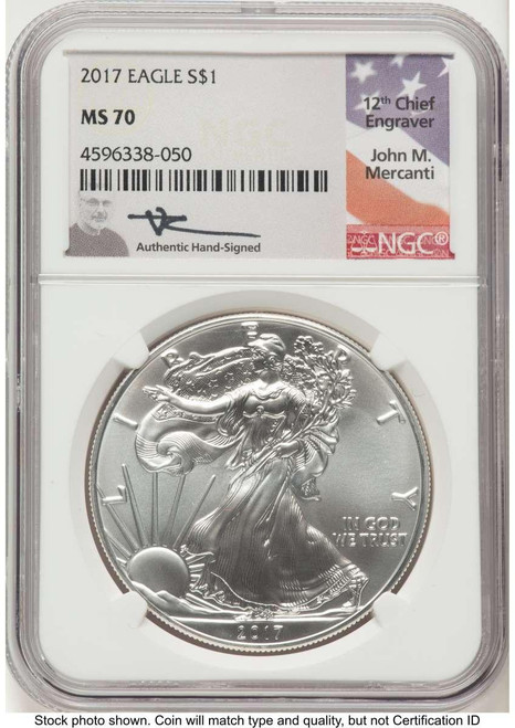 Bullionshark 2017 S$1 American Silver Eagle Coin NGC MS70 - HAT773359033 