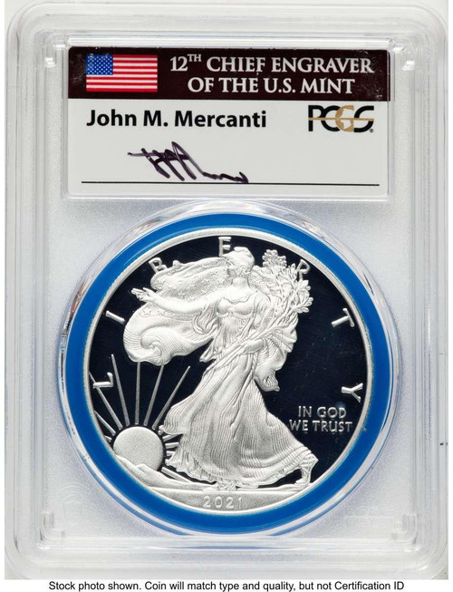Bullionshark 2021-W S$1 Proof American Silver Eagle Coin PCGS PR70 DCAM - Type One - HAT783800002 