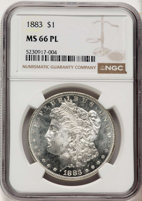 1883 S$1 Morgan Silver Dollar Coin NGC MS66 coin front image