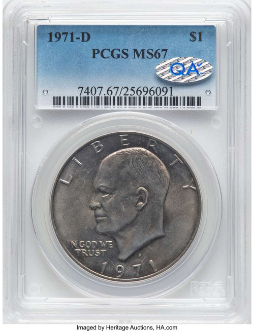 1971-D $1 Eisenhower Dollar Coin PCGS MS67 coin front image