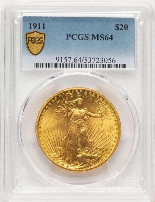 Bullionshark 1911 $20 Saint Gaudens Double Eagle PCGS MS64 - HAT784654045 