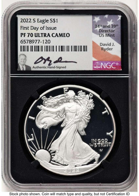Bullionshark 2022-S S$1 Proof American Silver Eagle Coin NGC PF70 UCAM - First Day of Issue - HAT522912018 
