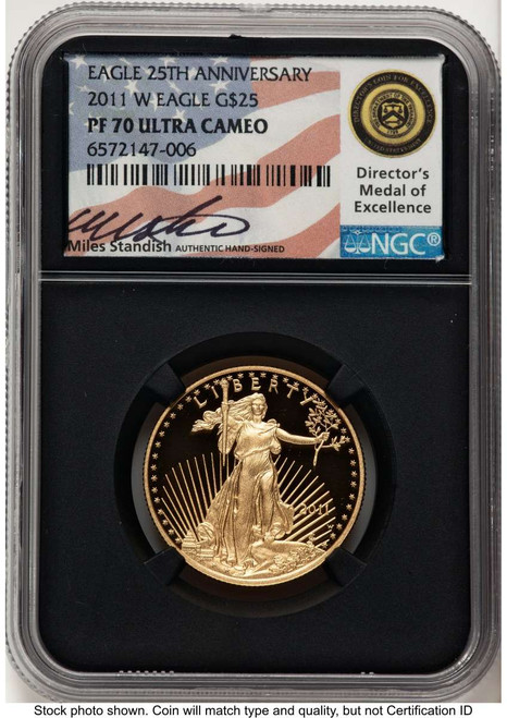 2011-W $25 Proof 1/2 oz American Gold Eagle Coin NGC PF70 UCAM coin front image