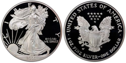 Bullionshark 2003-W American Silver Eagle Proof (OGP & Papers) 