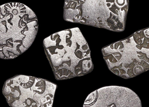 Bullionshark Ancient India, Mauryan Empire (321-187 BCE), Punch-marked Coinage, Karshapana(C) 