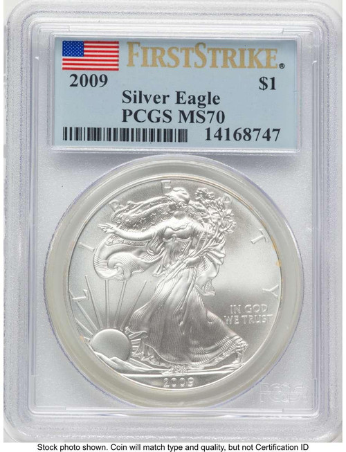 Bullionshark 2009 S$1 American Silver Eagle Coin PCGS MS70 - First Strike - HAT521655116 