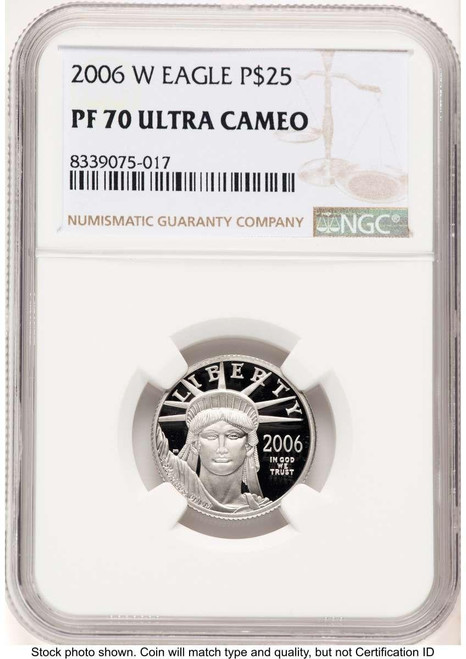 Bullionshark 2006-W $25 Proof 1/4 oz Platinum Eagle Coin NGC PF70 UCAM - Statue of Liberty - HAT523285033 