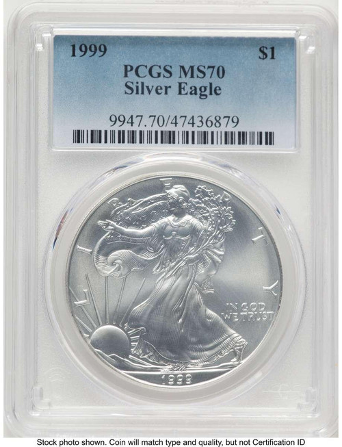 Bullionshark 1999 S$1 American Silver Eagle Coin PCGS MS70 - HAT780462009 