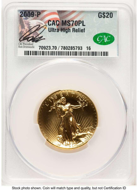 Bullionshark 2009 $20 Gold High Relief Coin CACG MS70   One-Ounce Gold Ultra  Twenty Dollar - HAT783536006 