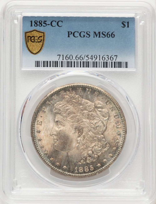 1885-CC S$1 Morgan Silver Dollar Coin PCGS MS66 coin front image