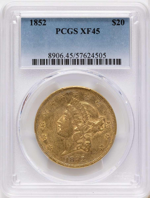 Bullionshark 1852 $20 Liberty Gold Double Eagle PCGS XF45 - HAT171509009 