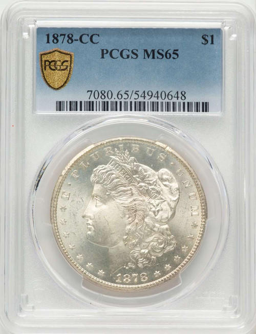 1878-CC S$1 Morgan Silver Dollar Coin PCGS MS65 coin front image