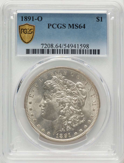 1891-O S$1 Morgan Silver Dollar Coin PCGS MS64 coin front image