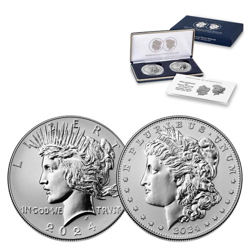 2024-S Reverse Proof Morgan and Peace Dollar Two-Coin Set OGP