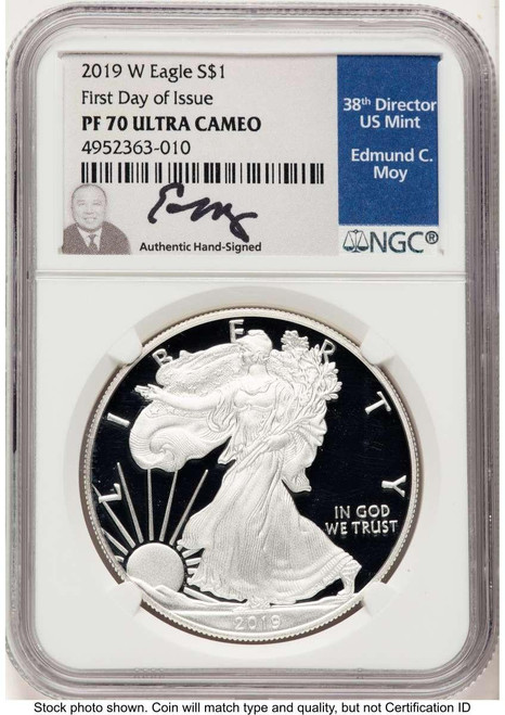 Bullionshark 2019-W S$1 Proof American Silver Eagle Coin NGC PF70 UCAM - HAT789846019 