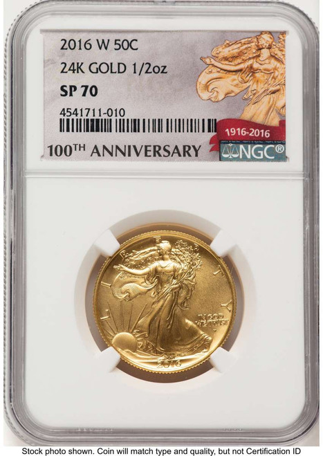 2016-W 50C Modern Bullion Coin NGC MS70   Walking Liberty - Half-Ounce Gold coin front image