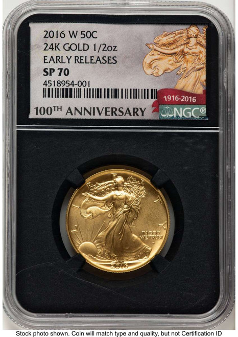 2016-W 50C Modern Bullion Coin NGC MS70   Walking Liberty - Half-Ounce Gold coin front image