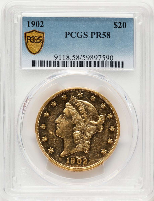1902 $20 Proof Liberty Gold Double Eagle	 PCGS PR58 coin front image
