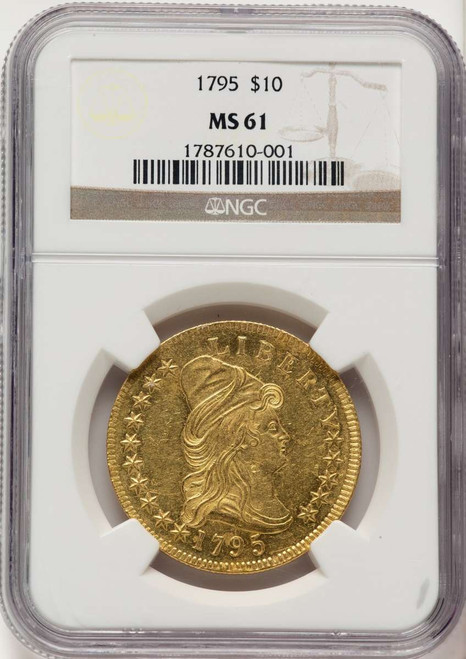 1795 $10 Early Eagle Coin NGC MS61   13 Leaves coin front image