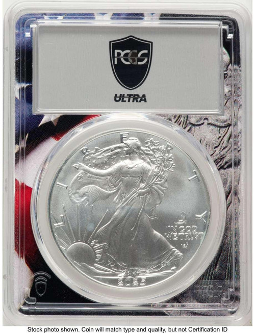 Bullionshark 2025(-P) $1 American Silver Eagle Coin PCGS MS70   with Eagle Privy - Struck at Philadelphia - HAT788392005 