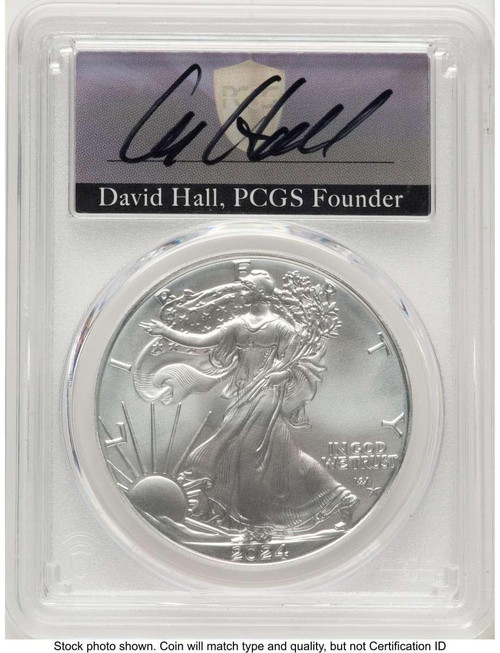 Bullionshark 2024(-P) $1 American Silver Eagle Coin PCGS MS70   with Star Privy - Struck at Philadelphia - First Day of Issue - HAT777480034 