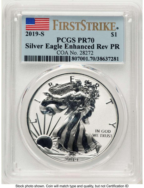 Bullionshark 2019-S S$1 Reverse Proof American Silver Eagle Coin PCGS rev PR70 - Enhanced - HAT789646006 