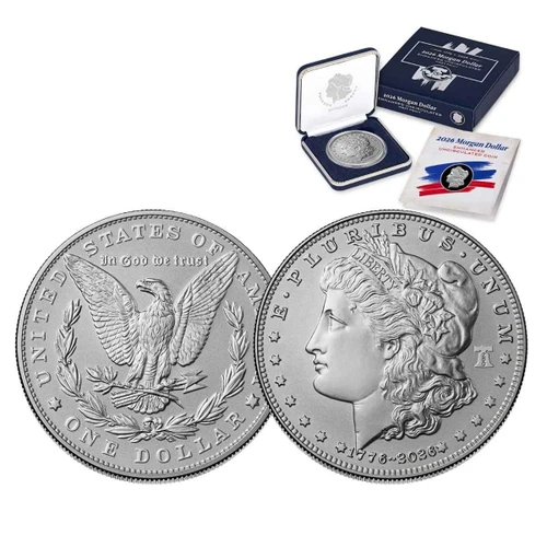  1776-2026 Morgan Silver Dollar Enhanced Uncirculated Coin in OGP 