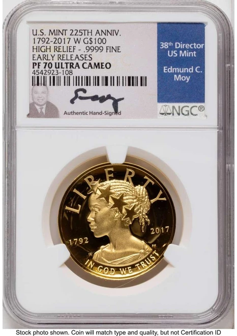 Bullionshark 2017-W $100 Gold High Relief Coin NGC MS70 UCAM    American Liberty - HAT789846007 