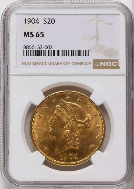 Bullionshark 1904 $20 Gold Liberty Double Eagle NGC MS65 - HAT171505024 