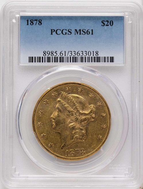 Bullionshark 1878 $20 Gold Liberty Double Eagle PCGS MS61 - HAT789335005 