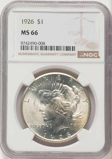 Bullionshark 1926 S$1 Peace Silver Dollar Coin NGC MS66 - HAT508388024 