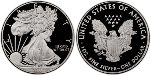 Bullionshark 2015-W American Silver Eagle Proof (OGP & Papers)
