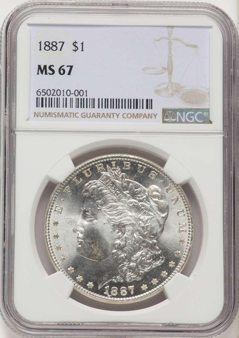 1887 S$1 Morgan Silver Dollar Coin NGC MS67 | Rare Coins For Sale