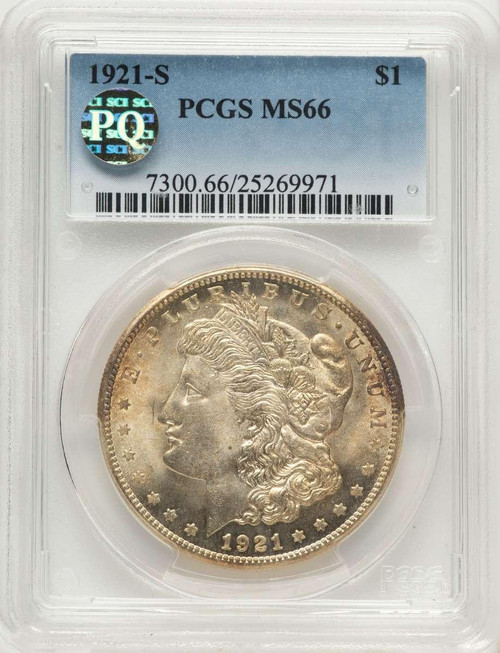 Bullionshark 1921-S S$1 Morgan Silver Dollar Coin PCGS MS66 - HAT508248004 